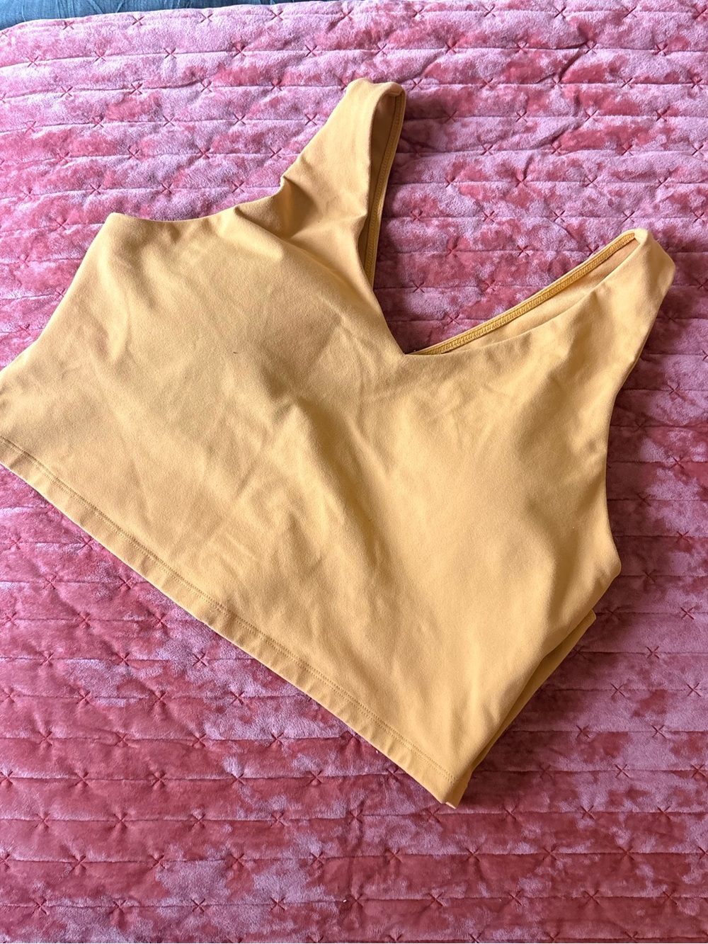 Women’s Yellow sports Bra - Minimal V-Neck